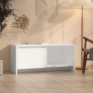 ТВ шкаф, бял, 90x35x40 см, инженерно дърво