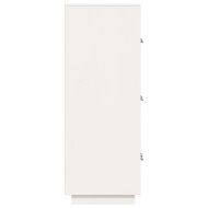 Висок шкаф, бял, 67x40x108,5 см, борово дърво масив