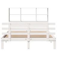 Легло с етажерка за книги, без матрак, 140x190 см, бор масив