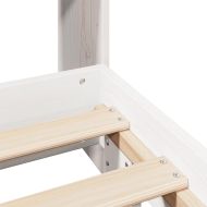 Рамка за легло без матрак, бял, 140x200 см, бор масив