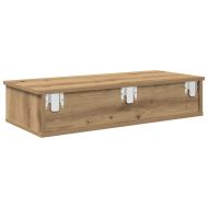 Стенен рафт с чекмеджета дъб артизан 80x34x17см инженерно дърво