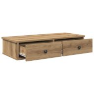 Стенен рафт с чекмеджета дъб артизан 80x34x17см инженерно дърво