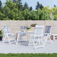 Възглавници за столове с облегалка 4 бр сиво каре Оксфорд плат