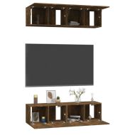 ТB шкафове, 4 бр, опушен дъб, 60x30x30 см, инженерно дърво