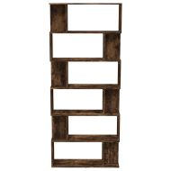 Библиотека/разделител опушен дъб 80x24x192 см инженерно дърво