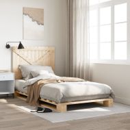 Рамка за легло с табла, 100x200 см, борово дърво масив