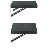 Стенни рафтове 2 бр 50x30 см черни неръждаема стомана