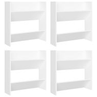 Стенни шкафове за обувки 4 бр бели 60x18x60 см инженерно дърво