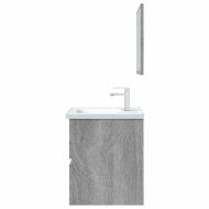 Комплект мебели за баня от 2 части сив сонома инженерно дърво