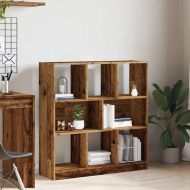 Шкаф за книги от старо дърво 97,5x29,5x100 см ПДЧ