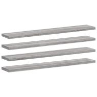 Стенни рафтове 4 бр сив сонома 60x10x1,5 см инженерно дърво