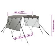 Тента за лодка с 3 дъги мрежести страници 183x(137-152)x137 см