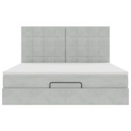 Османска легло с матраци, светлосиво, 160x200 см, кадифе