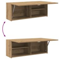 Стенен шкаф за баня, дъб артизан, 80x25x30 см, инженерно дърво