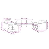 Комплект дивани от 4 части с възглавници, кафяв, плат