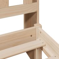 Легло с етажерка за книги, без матрак, 180x200 см, бор масив