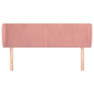 Горна табла за легло, розова, 147x23x78/88 см, кадифе
