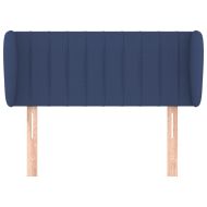 Горна табла за легло с уши, синя, 103x23x78/88 см, плат