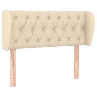 Горна табла за легло с уши, кремава, 103x23x78/88 см, плат