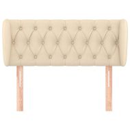 Горна табла за легло с уши, кремава, 103x23x78/88 см, плат