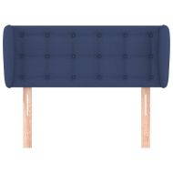 Горна табла за легло с уши, синя, 83x23x78/88 см, плат