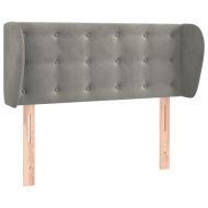 Горна табла за легло с уши, светлосива, 103x23x78/88 см, кадифе