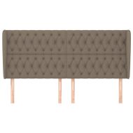 Горна табла за легло с уши, таупе, 203x23x118/128 см, плат