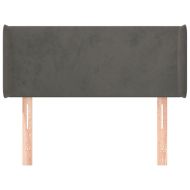 Горна табла за легло, тъмносива, 103x16x78/88 см, кадифе