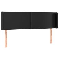 Горна табла за легло, черна, 147x16x78/88 см, изкуствена кожа