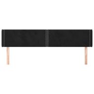 Горна табла за легло, черна, 203x16x78/88 см, кадифе