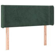 Горна табла за легло, тъмнозелена, 83x16x78/88 см, кадифе