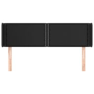 Горна табла за легло, черна, 147x16x78/88 см, изкуствена кожа