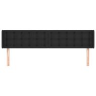 Горна табла за легло, черна, 203x16x78/88 см, изкуствена кожа