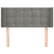 Горна табла за легло с уши, светлосива,103x16x78/88 см, кадифе