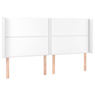 Горна табла с уши, бяла, 203x16x118/128 см, изкуствена кожа