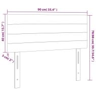 LED горна табла за легло, тъмносиня, 90x5x78/88 см, кадифе