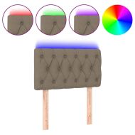 LED горна табла за легло, таупе, 80x7x78/88 см, плат