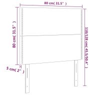LED горна табла за легло, тъмносиня, 80x5x118/128 см, кадифе