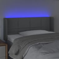 LED горна табла за легло, светлосива,83x16x78/88 см, плат