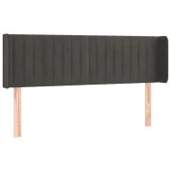 LED горна табла за легло, тъмносива, 147x16x78/88 см, кадифе