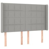 Боксспринг легло с матрак и LED, светлосиво, 140x190 см, плат