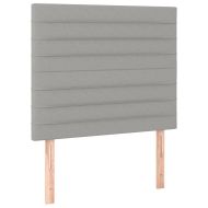 Боксспринг легло с матрак и LED, светлосиво, 90x200 см, плат