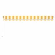 Ръчно прибиращ се сенник с LED, 600x300 см, жълто и бяло