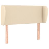 Горна табла за легло с уши, кремава, 103x23x78/88 см, плат