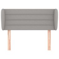 Горна табла за легло с уши, светлосива, 103x23x78/88 см, плат