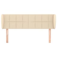 Горна табла за легло с уши, кремава, 147x23x78/88 см, плат