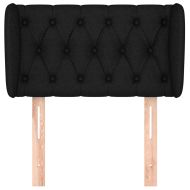 Горна табла за легло с уши, черна, 83x23x78/88 см, плат