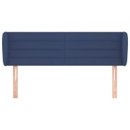 Горна табла за легло с уши, синя, 147x23x78/88 см, плат