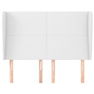 Горна табла с уши, бяла, 147x23x118/128 см, изкуствена кожа