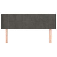 Горна табла за легло, тъмносива, 147x16x78/88 см, кадифе